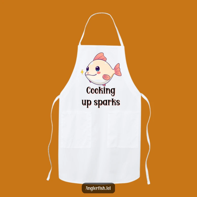 Funny Kawaii Anglerfish Apron: Chasing Spark, Kitchen Fun & Funny Gift