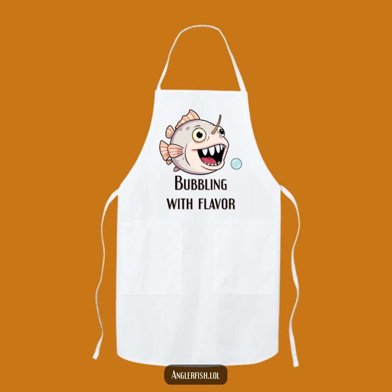 Funny Anglerfish Apron: Joyful Bubble Chase, Chef's Humorous Gift