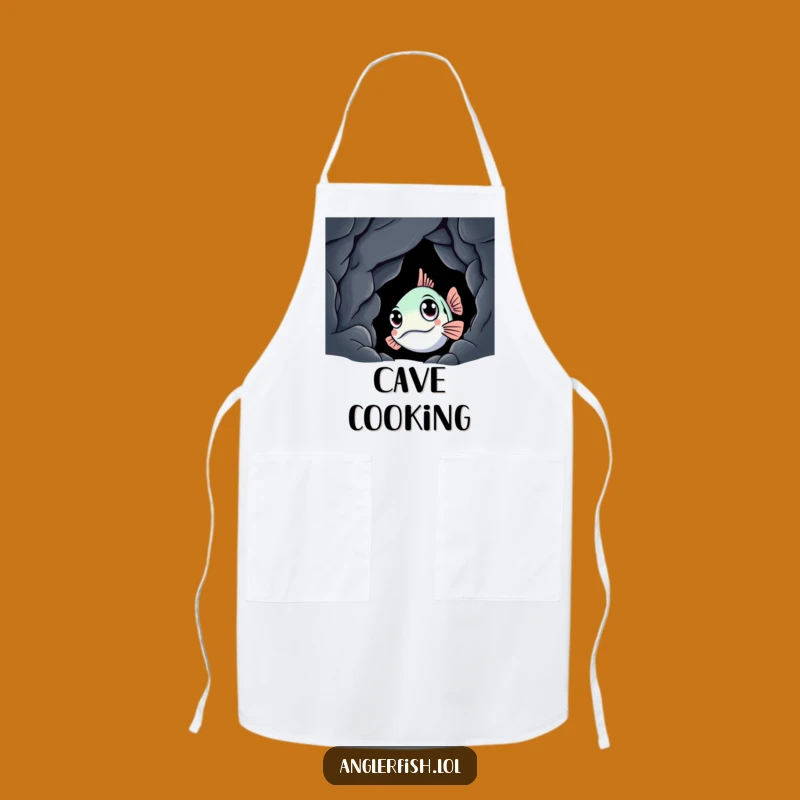 Funny Anglerfish Cave Peek Apron: Chef's Deep Sea Creature Cookwear - Hilarious Funny Gift
