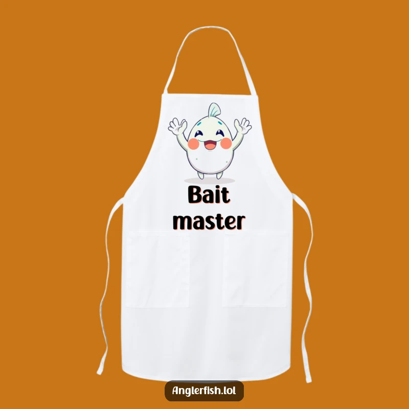 Funny Anglerfish Waving Apron: Hilarious Kitchen Wear for a Fun Cooking Gift!