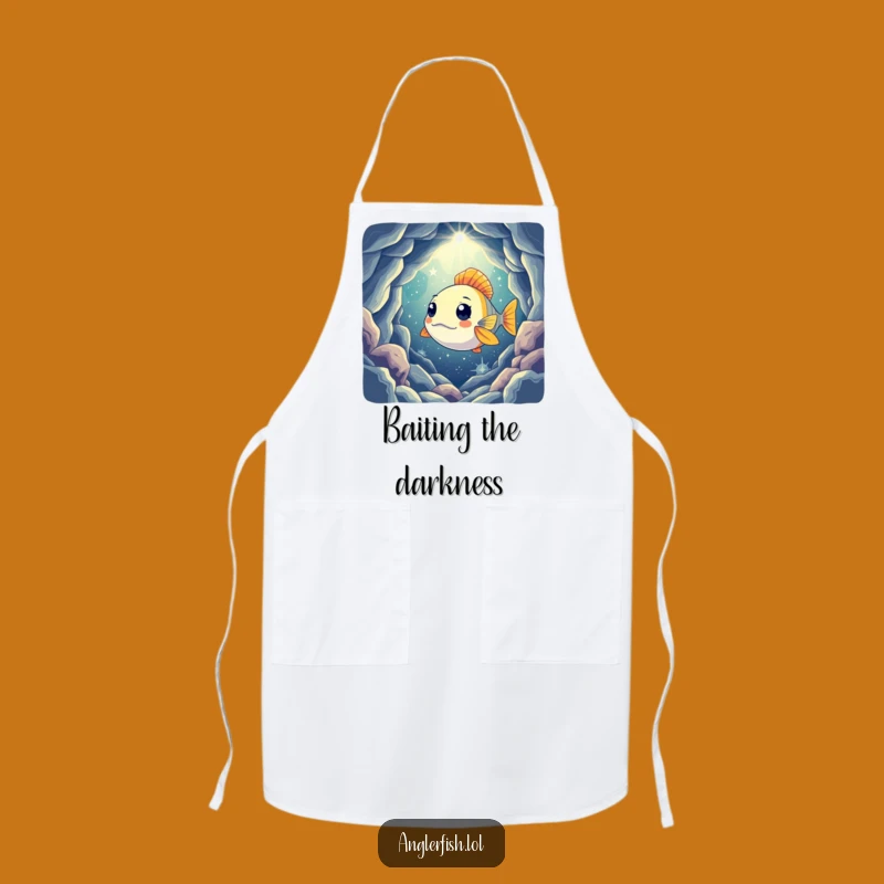 Funny Curious Anglerfish Apron: Humorous Chef Wear for Deep Sea Enthusiasts