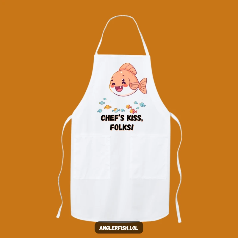 Funny Delighted Anglerfish Apron: Cheerful Kitchen Wear for Spreading Smiles