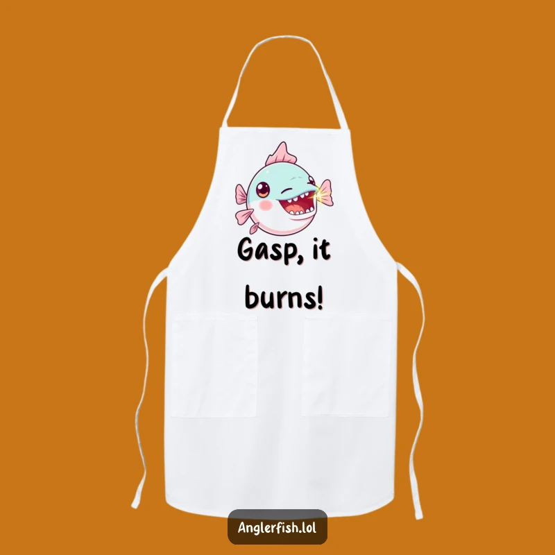 Funny Kawaii Anglerfish Apron: Gasping Chef Pal, Practical Funny Kitchen Gift