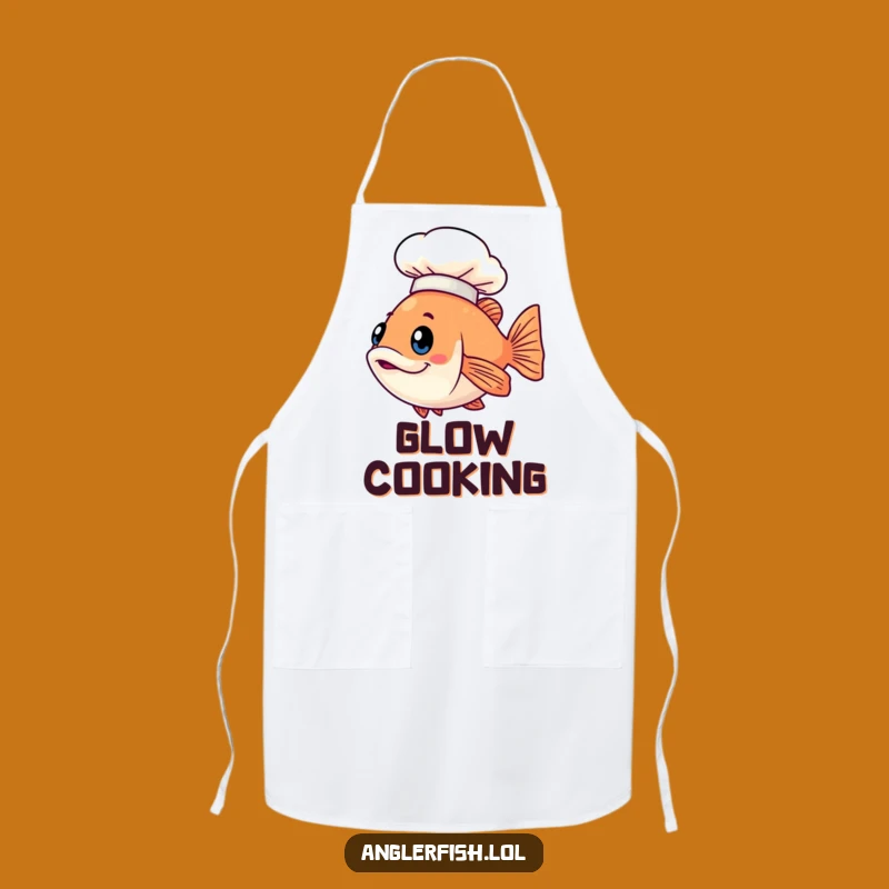 Funny Kawaii Anglerfish Chef Apron, Illuminated Hat, Humorous Gift