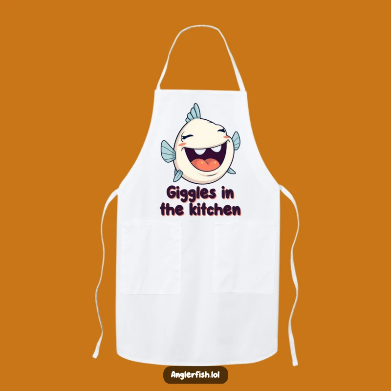 Kitchen Anglerfish Laugh Apron - Big Grin, Funny Gift for Joyful Cooks