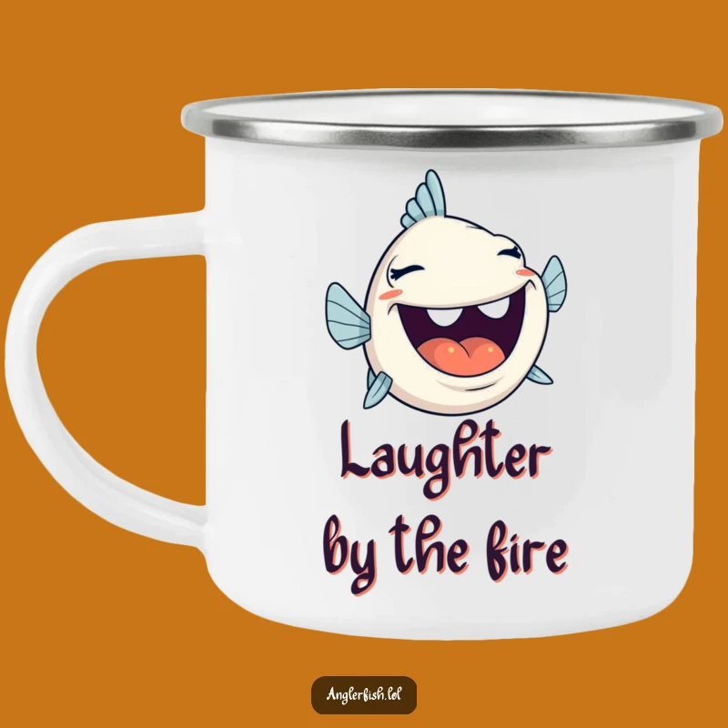 Adventure Anglerfish Laugh Camping Mug - Big Smile, Funny Gift for Campfire Fun