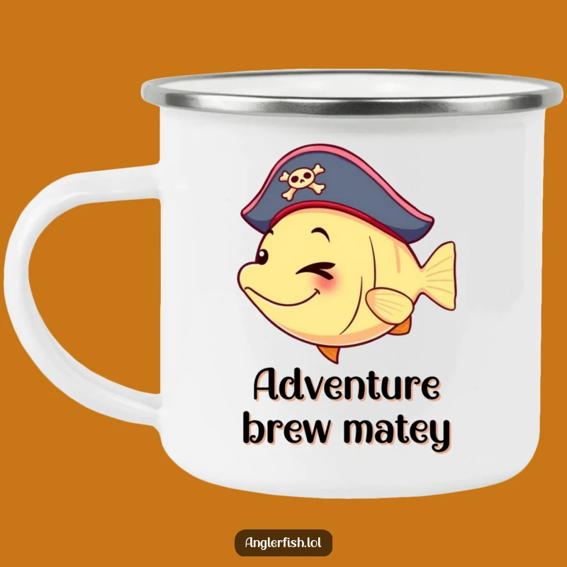 Funny Pirate Anglerfish Camping Mug - Winking Adventure, Perfect Funny Gift
