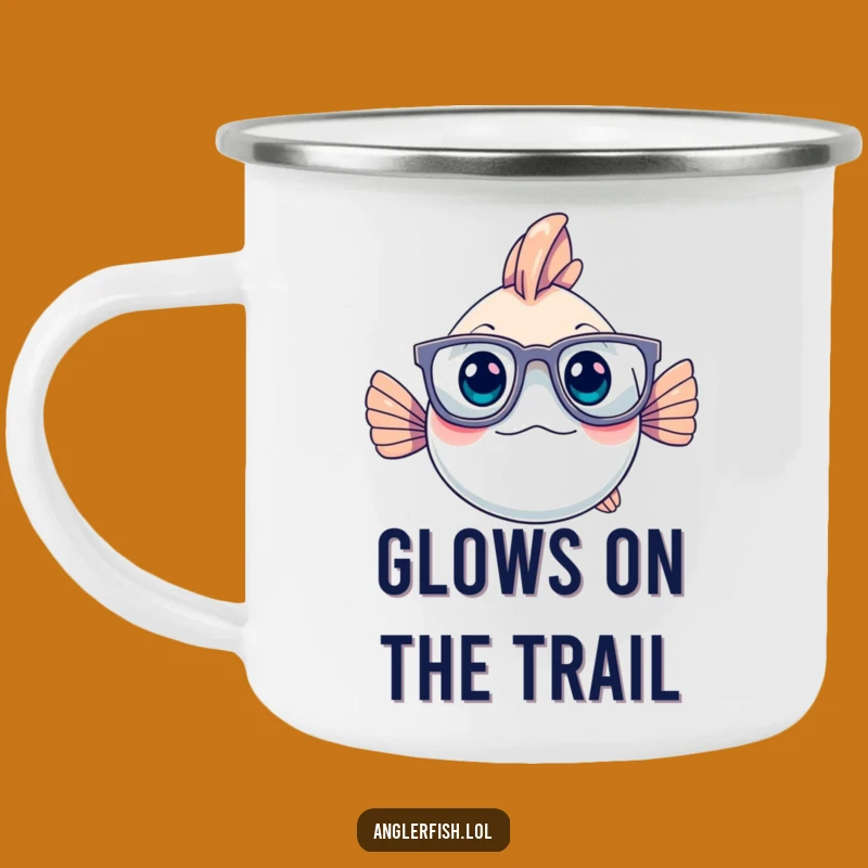 Adventure Funny Anglerfish Camping Mug - Wise Glasses, Humorous Gift for Hikers