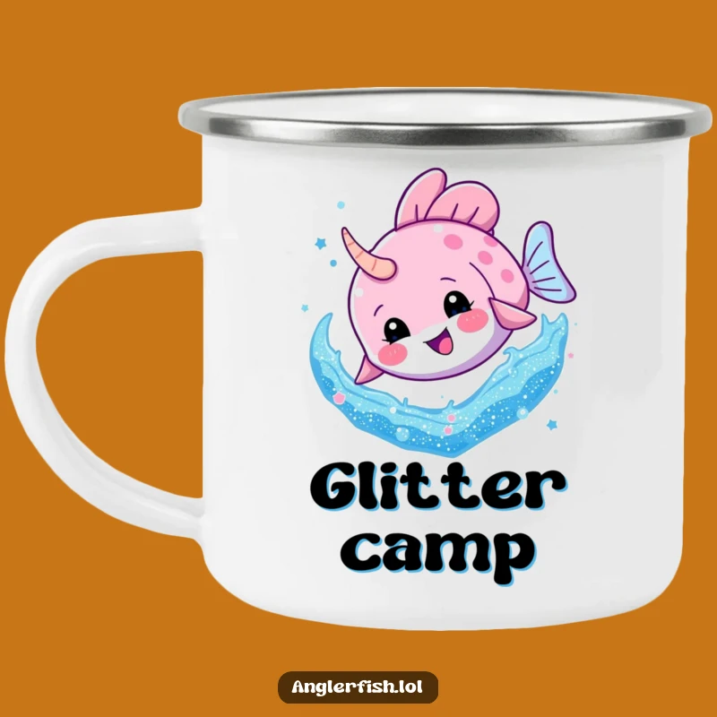 Funny Anglerfish Glitter Dive Camping Mug: Sparkly Outdoor Gear for a Dazzling Funny Gift!