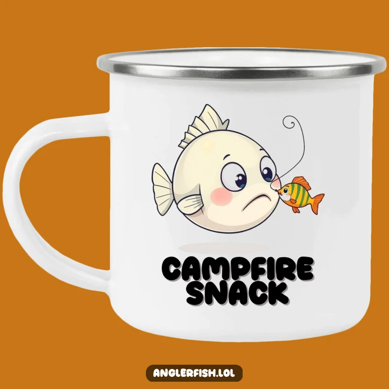 Funny Anglerfish Nibbled Lure Camping Mug: Durable Surprised Deep Sea Cup - Outdoor Funny Gift