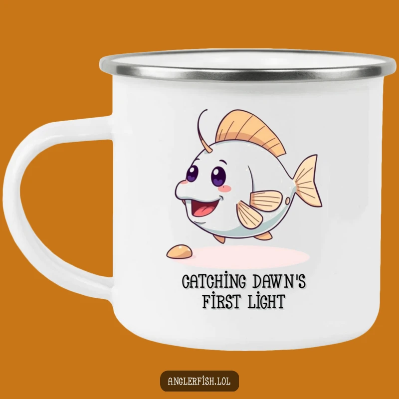 Funny Cute Anglerfish Camping Mug: Wiggling Tail Excitement – Adventure Ready Funny Gift