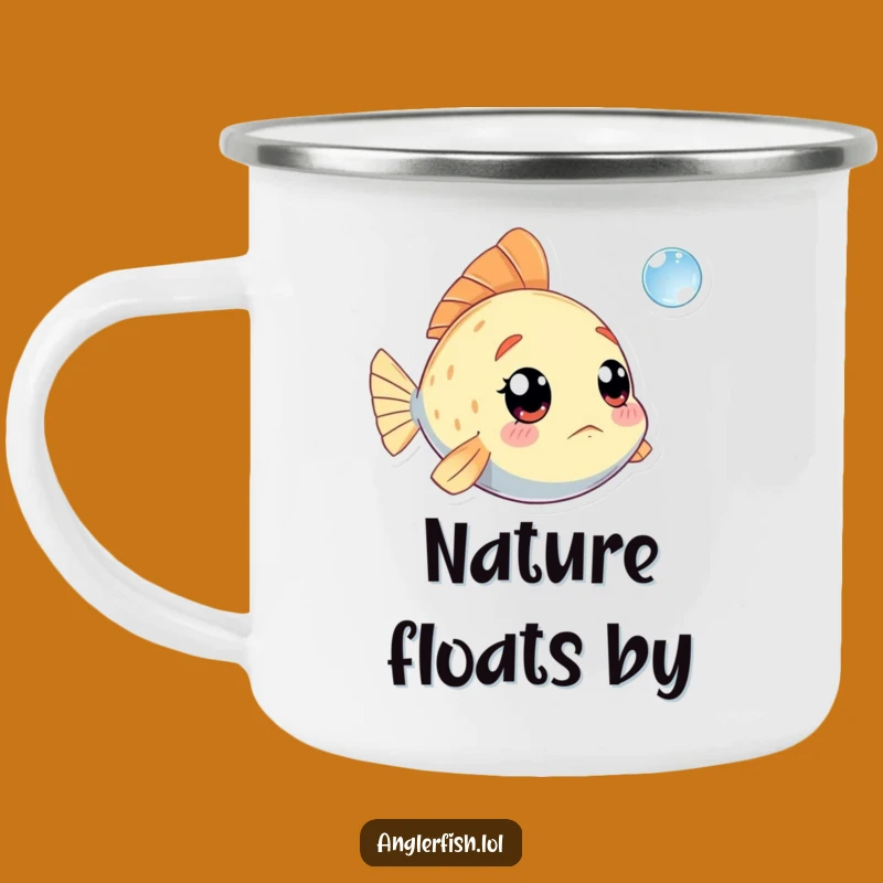 Funny Kawaii Anglerfish Camping Mug: Amazed Outdoorsy Pal, Rugged Funny Gift