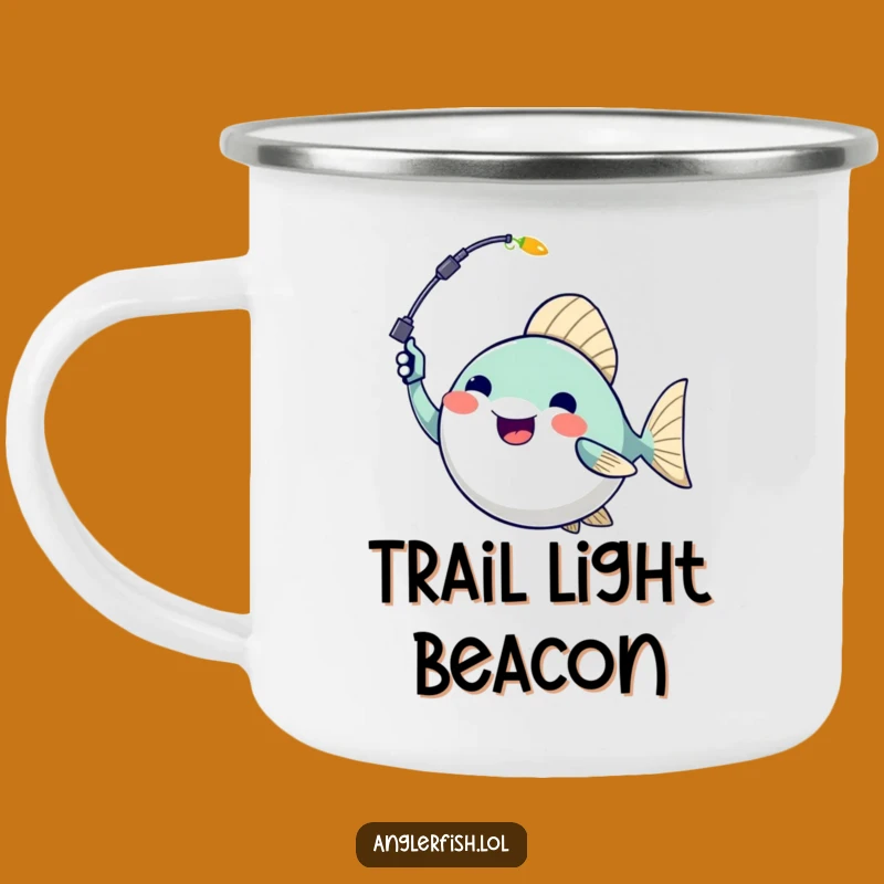 Funny Anglerfish Camping Mug - Waving Lure Adventure, Perfect Funny Gift