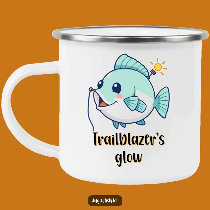 Funny Playful Anglerfish Camping Mug: Whimsical Outdoor Guidance