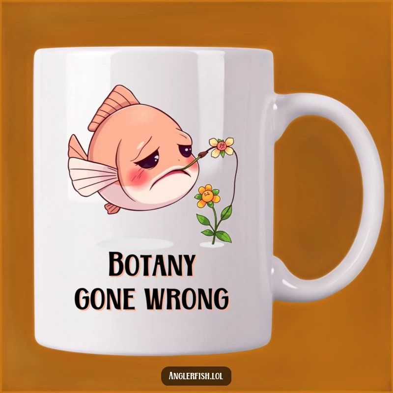 Funny Confused Anglerfish Flower Mug: A Hilarious Gift for Nature's Mix-ups