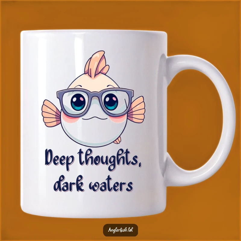 Funny Thoughtful Anglerfish Mug - Geeky Glasses, Perfect Humorous Gift for Fish Lovers