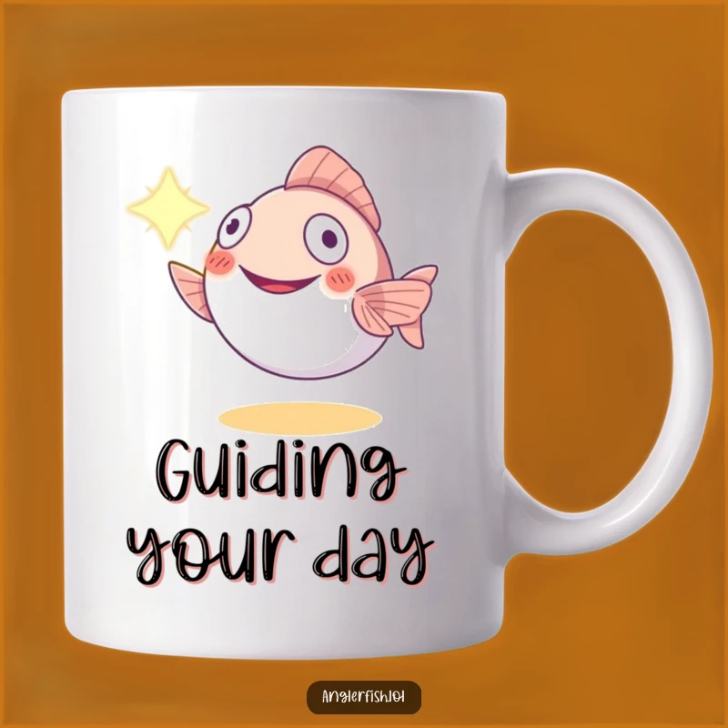 Funny Anglerfish Light Guide Mug: Smiling Deep Sea Creature - Perfect Illuminating Funny Gift