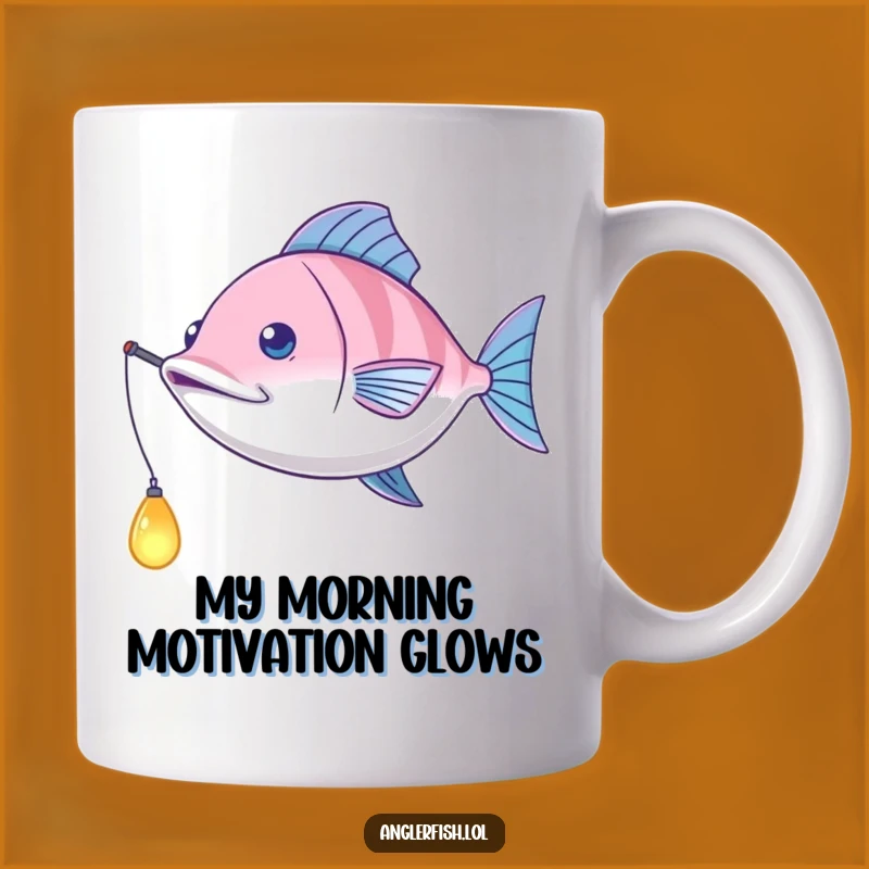 Funny Anglerfish Pendulum Mug: Playful Deep Sea Fisherman Unique Gift