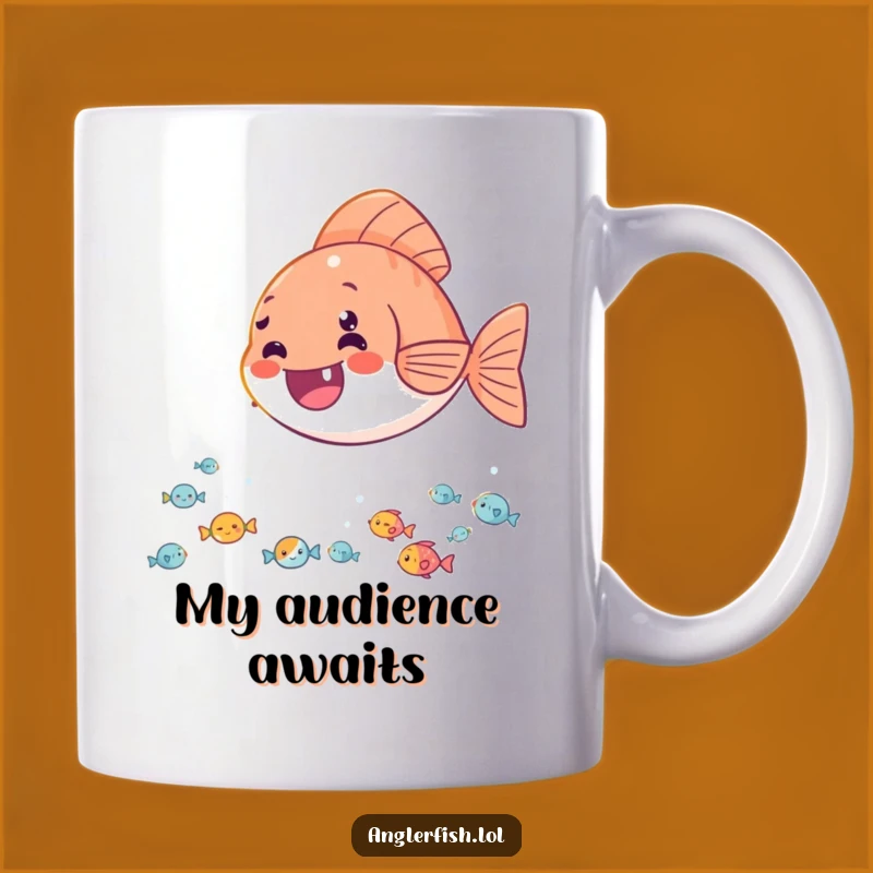 Funny Delighted Anglerfish Mug: Joyful Deep Sea Illumination Gift