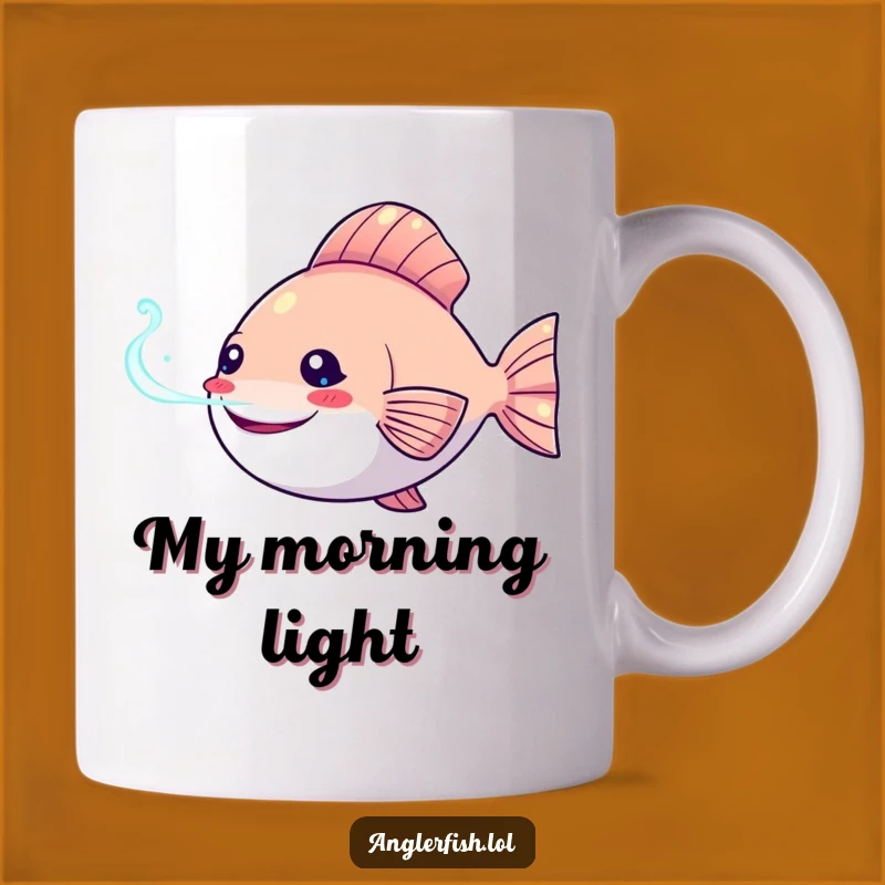 Funny Kawaii Anglerfish Mug, Happy Lure Light, Perfect Humorous Gift