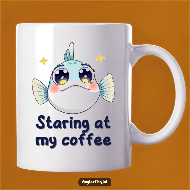 Funny Starry-Eyed Anglerfish Mug: Wonderstruck Deep Sea Gift
