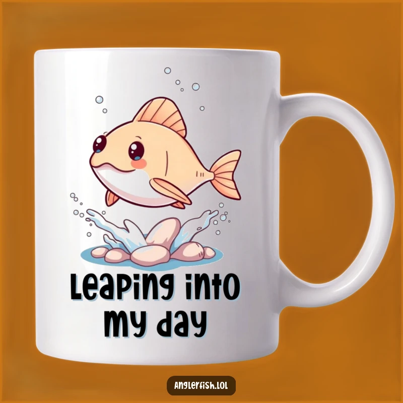 Funny Kawaii Anglerfish Splash Mug: Cute Ocean Leap Gift