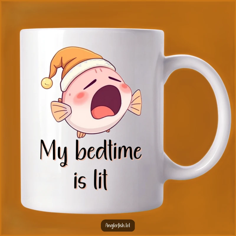 Funny Yawning Anglerfish Nightcap Mug: The Perfect Sleepy Gift for Anglerfish Lovers