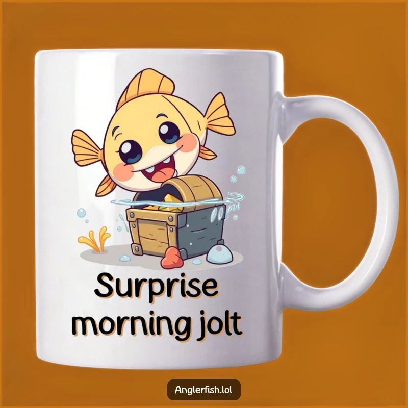 Funny Anglerfish Treasure Mug - Clumsy Tripping Surprise, Perfect Funny Gift