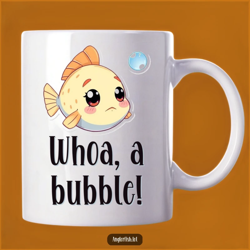 Funny Kawaii Anglerfish Mug: Amazed Deep-Sea Creature, Perfect Funny Gift