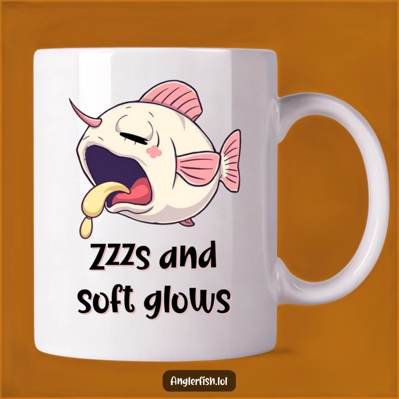 Funny Sleepy Anglerfish Mug: Gentle Glow and Humorous Relaxation Gift