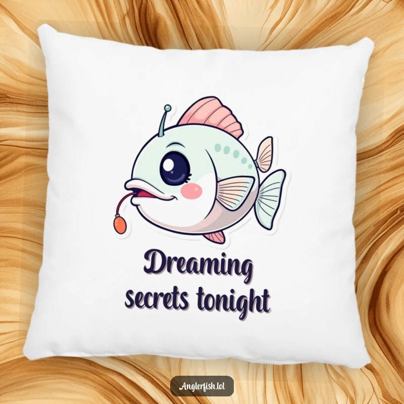 Funny anglerfish pillow with a winking eye and a flickering lure, bringing humorous excitement and soft comfort.