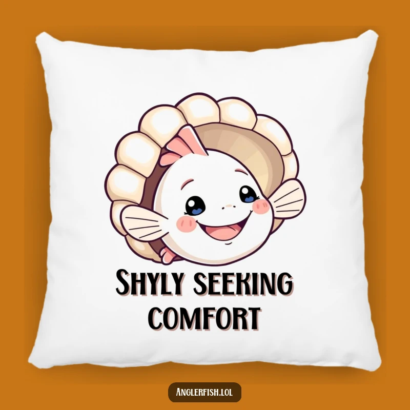 Funny Anglerfish Pillow: Playful Seashell Peek – Cozy & Cute Funny Gift