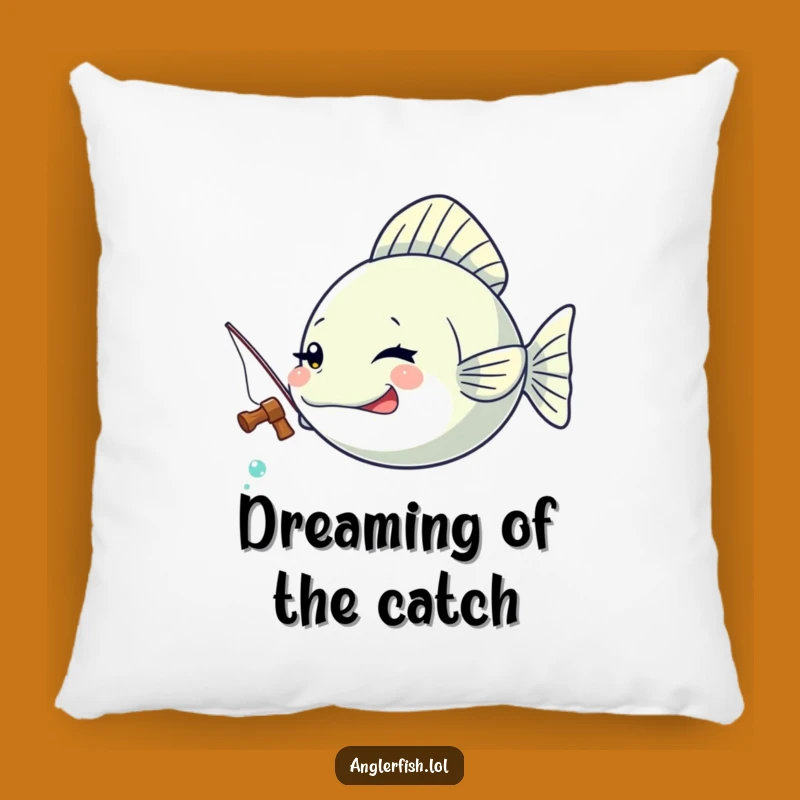 Funny Kawaii Anglerfish Winking Pillow, Cozy Fisherman Humor Gift