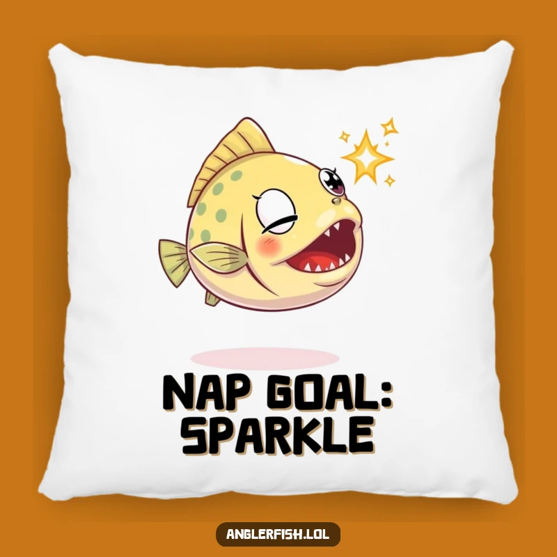 Funny Anglerfish Pillow: Determined Goal Getter Cushion, Perfect Gift