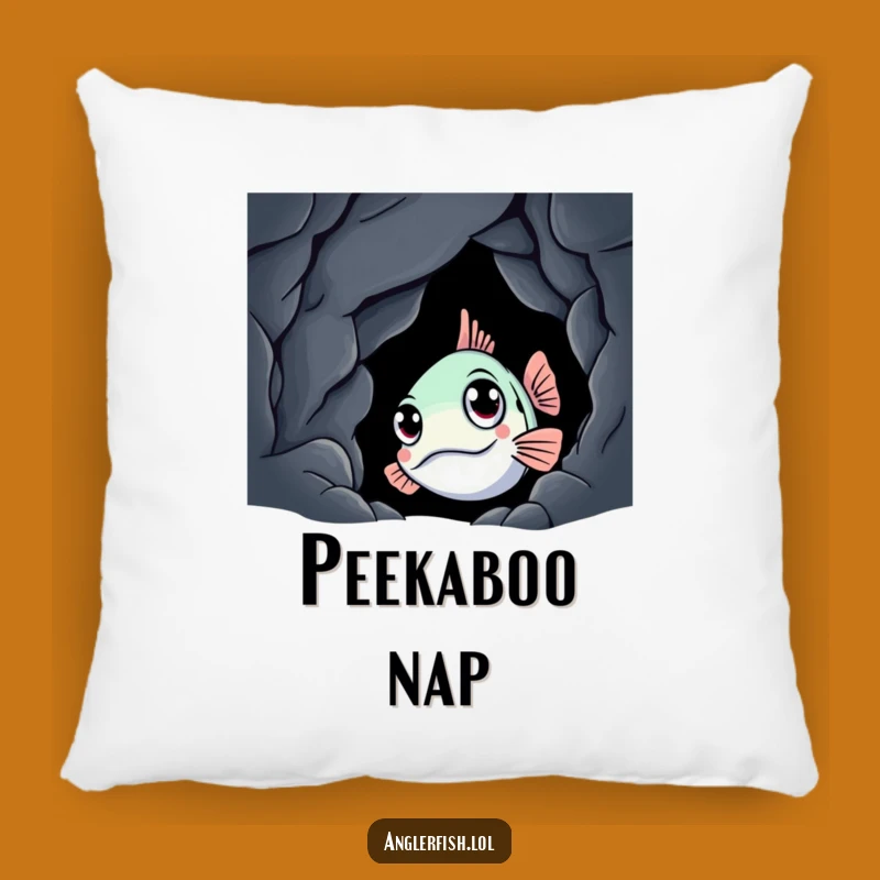 Funny Anglerfish Cave Peek Pillow: Soft Deep Sea Creature Cushion - Comfy Funny Gift