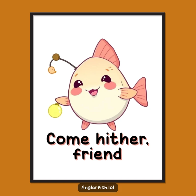 Funny Anglerfish Digital Art: Playful Lure, Beckoning Whimsy