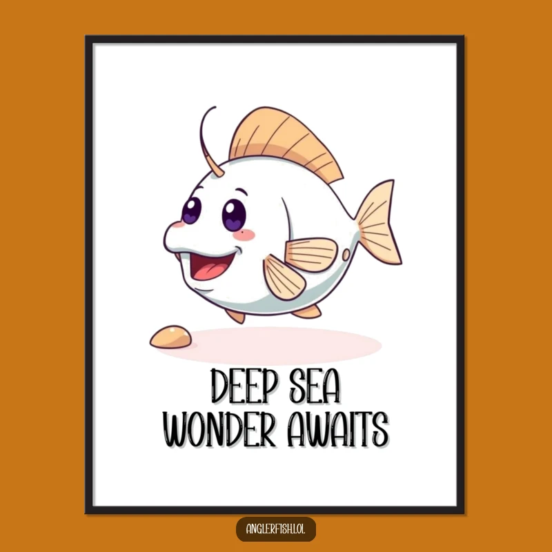 Funny Cute Anglerfish Digital Art: Exciting Playful Wiggle – Instant Funny Gift Download