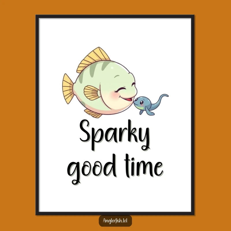 Funny Anglerfish Digital Art: Playful Tease Print, Perfect Gift