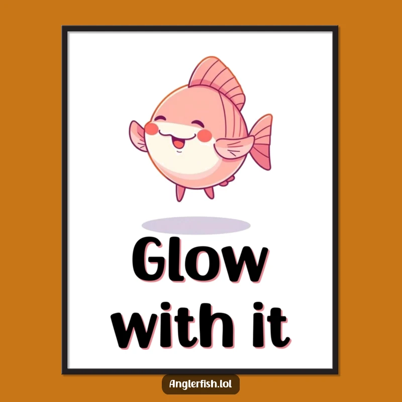 Funny Kawaii Anglerfish Dance Digital Art Print: Enchanting Wall Decor for a Cute Funny Gift!