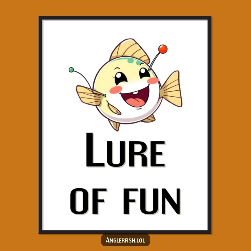 Funny Anglerfish Mischief Digital Art: Playful Deep-Sea Creature Print for Instant Fun