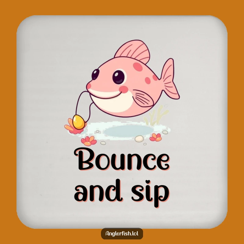 Funny Anglerfish Bouncing Drink Coaster: Happy Deep Sea Protection - Whimsical Funny Gift