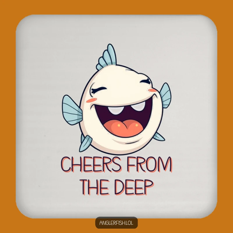Joyful Anglerfish Coaster - Wide Laugh, Funny Gift for Lively Tables