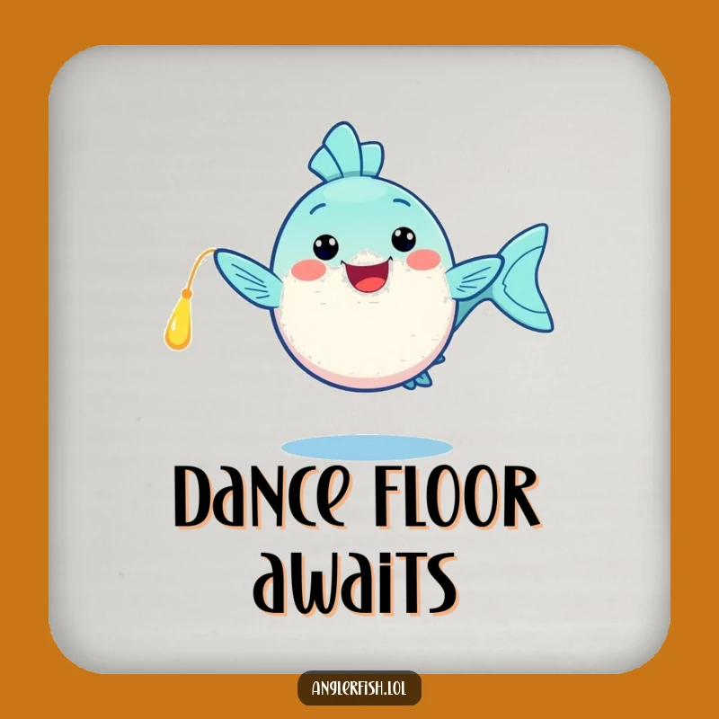 Funny Kawaii Anglerfish Coaster: Happy Dance, Protect Surfaces Joyfully