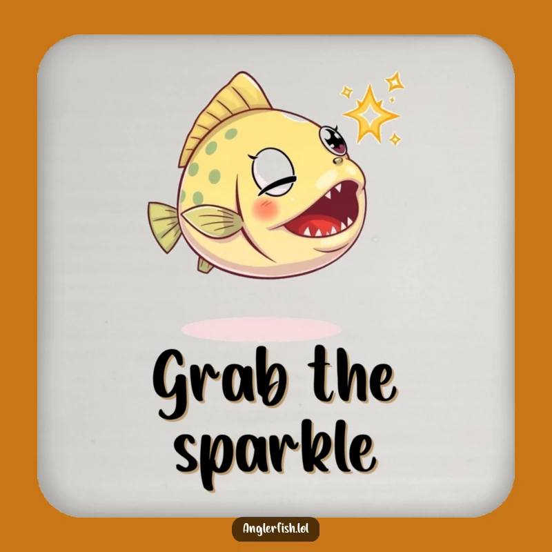 Funny Anglerfish Coaster: Determined Sparkle Protection, Great Gift