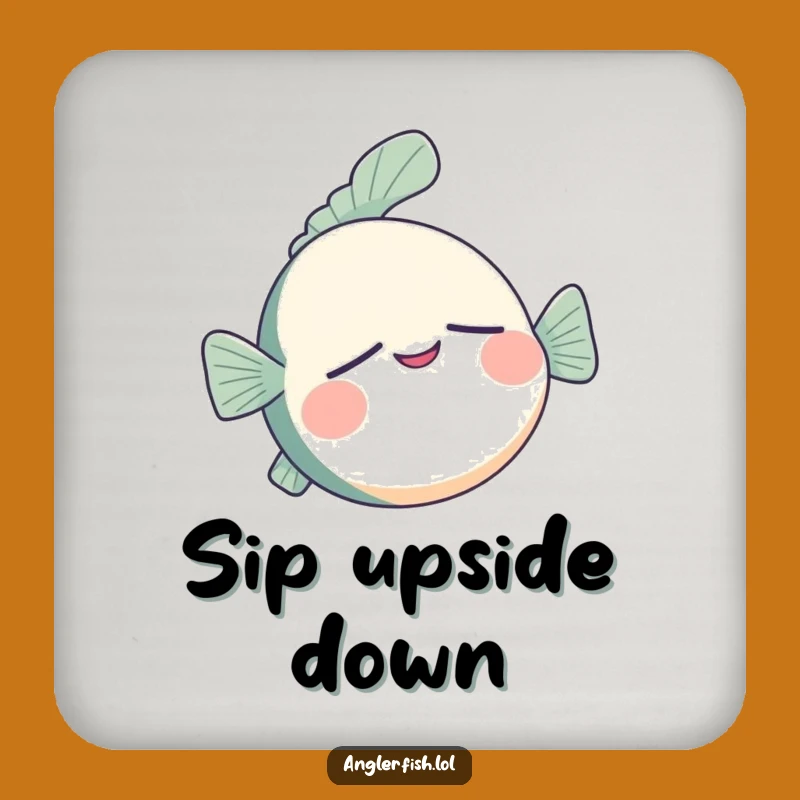Funny Anglerfish Drink Coaster - Sleepy Smile Protection, Unique Funny Gift