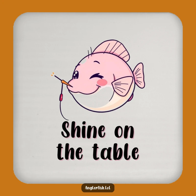 Funny Kawaii Anglerfish Coaster: Cheeky Wink, Protect Surfaces with Style