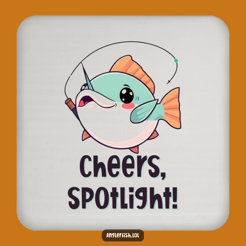 Funny Kawaii Anglerfish Coaster: Dramatic Pose, Quirky Funny Gift