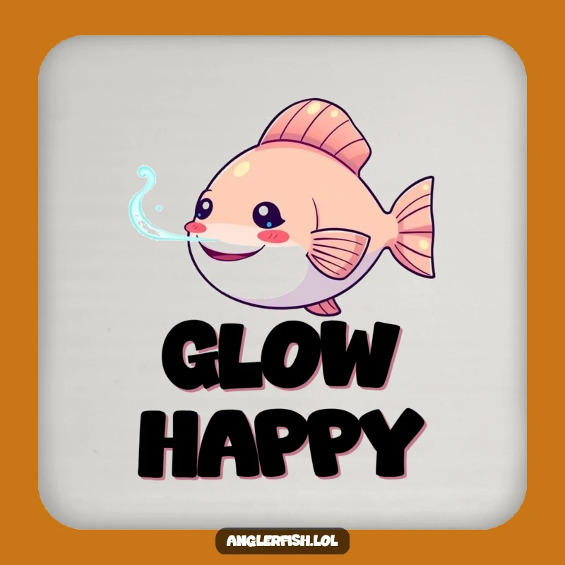Funny Kawaii Anglerfish Coaster, Protect Surfaces, Humorous Gift