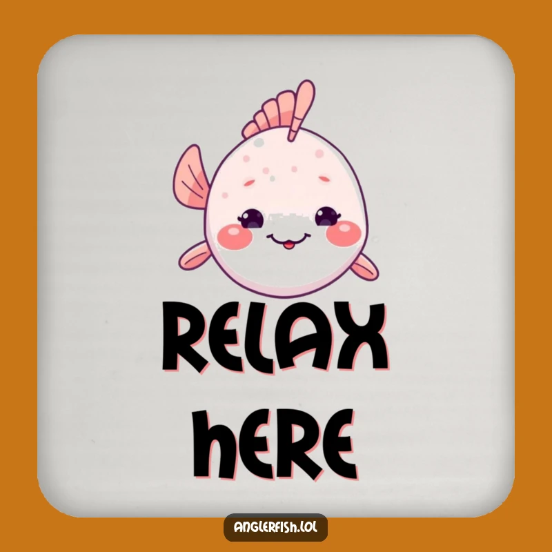 Funny Kawaii Anglerfish Coaster: Shy Deep-Sea Smile, Quirky Funny Gift