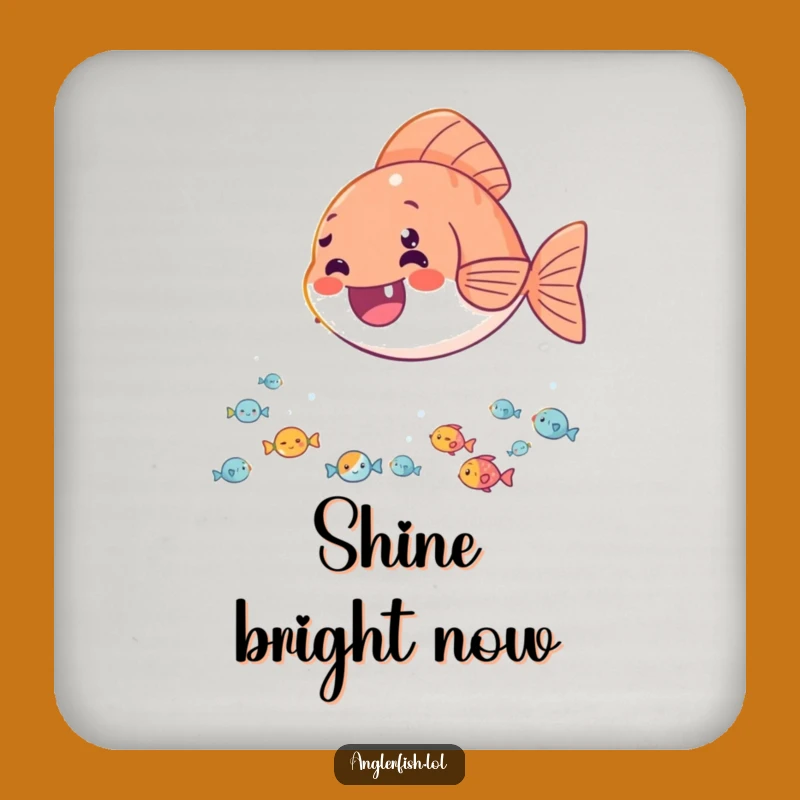 Funny Delighted Anglerfish Coaster: Cheerful Protection for Your Surfaces